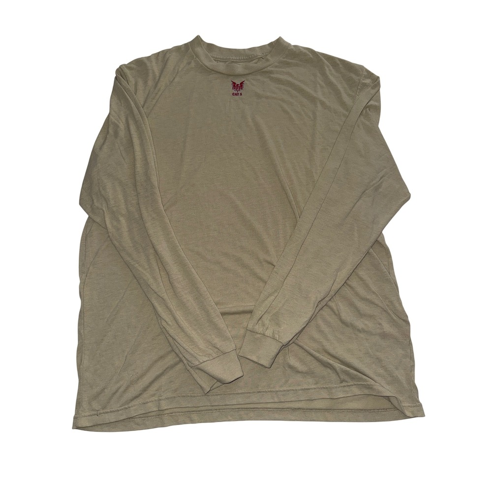 DRIFIRE FR Flame Resistant Long Sleeve T-Shirt Tan CAT 1 XL DF2-CM-446LS-DS-XL